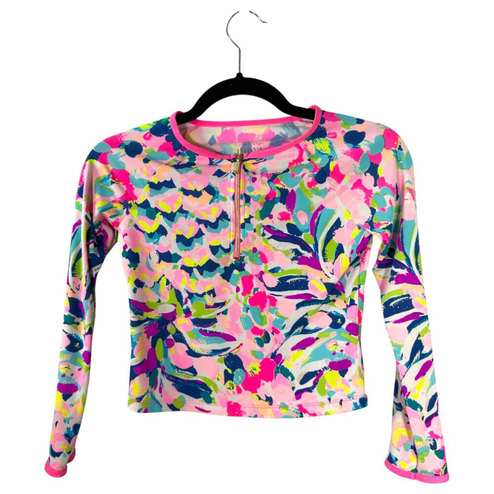 Lilly Pulitzer Luxletic 1/4 Zip Rash Guard Girl's Size 8-10